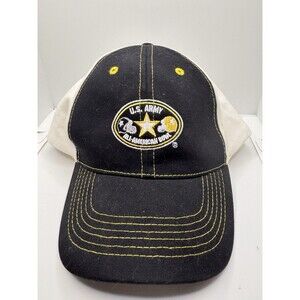 US Army All-American Bowl Hat Baseball Cap Adjustable Black White Yellow